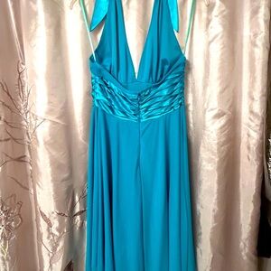 Turquoise Halter Tulle Dress